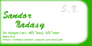 sandor nadasy business card